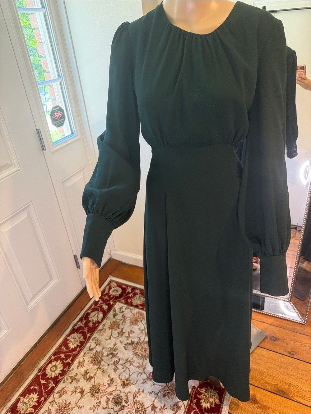 Alexia Admor Forest Green Long Sleeve Midi Dress